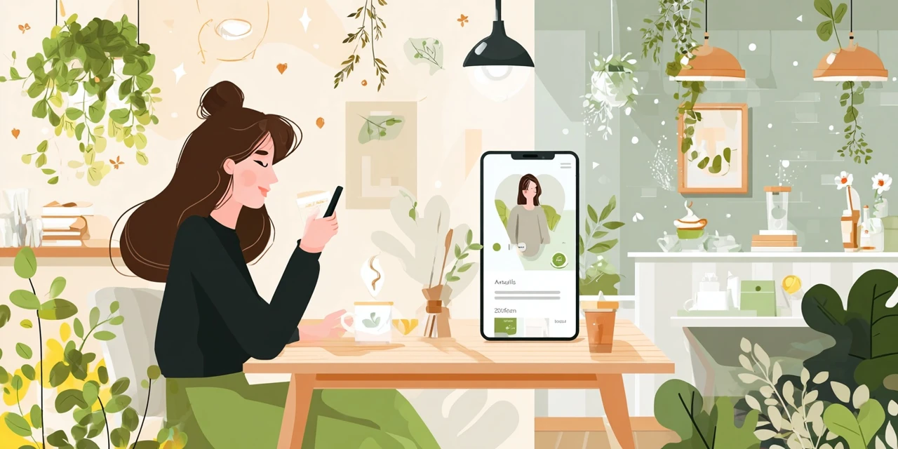 配送遅延表示が出たときの確認画面を見る女性
