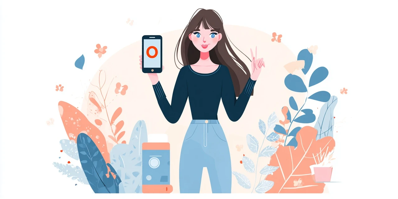 LINEと公式アプリを併用してクーポン管理する女性
