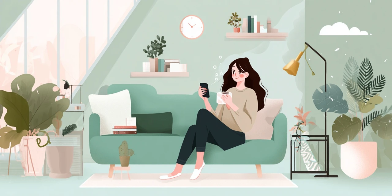 モバイルオーダー画面から注文手順を確認する日本人
