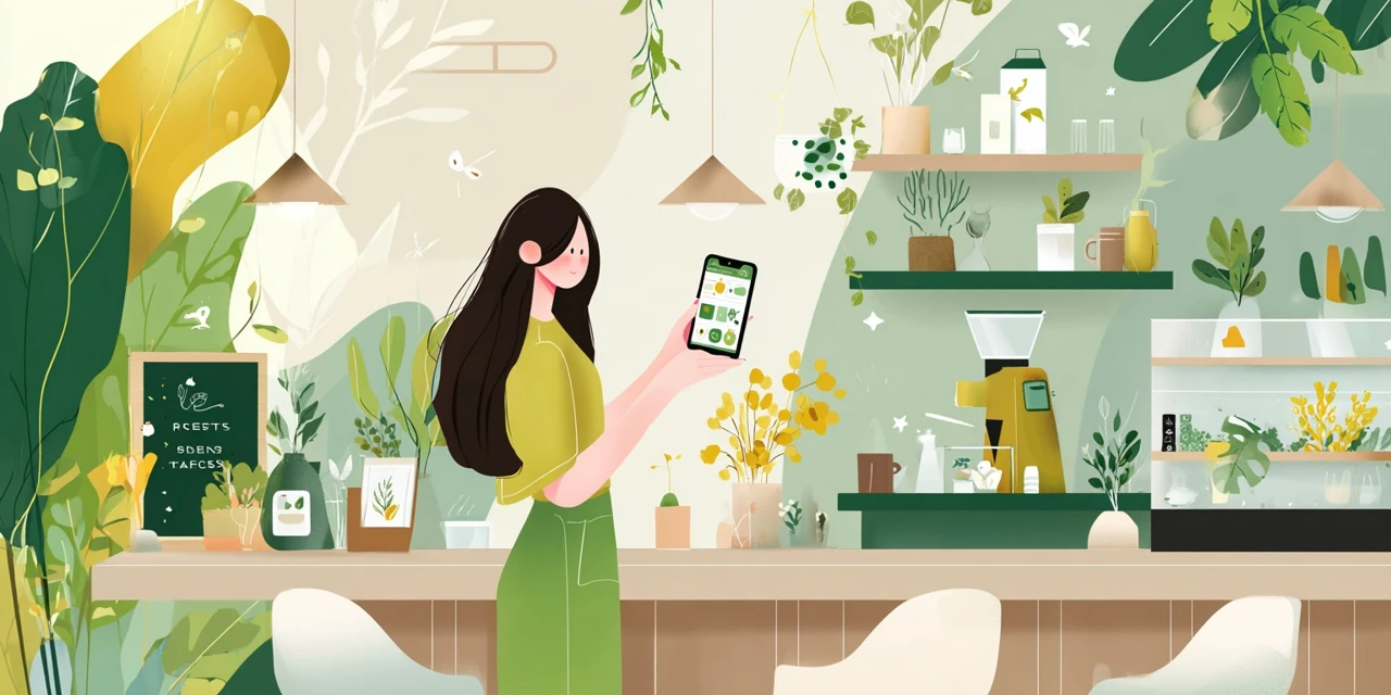 qoo10カートでクーポン適用手順を確認する女性
