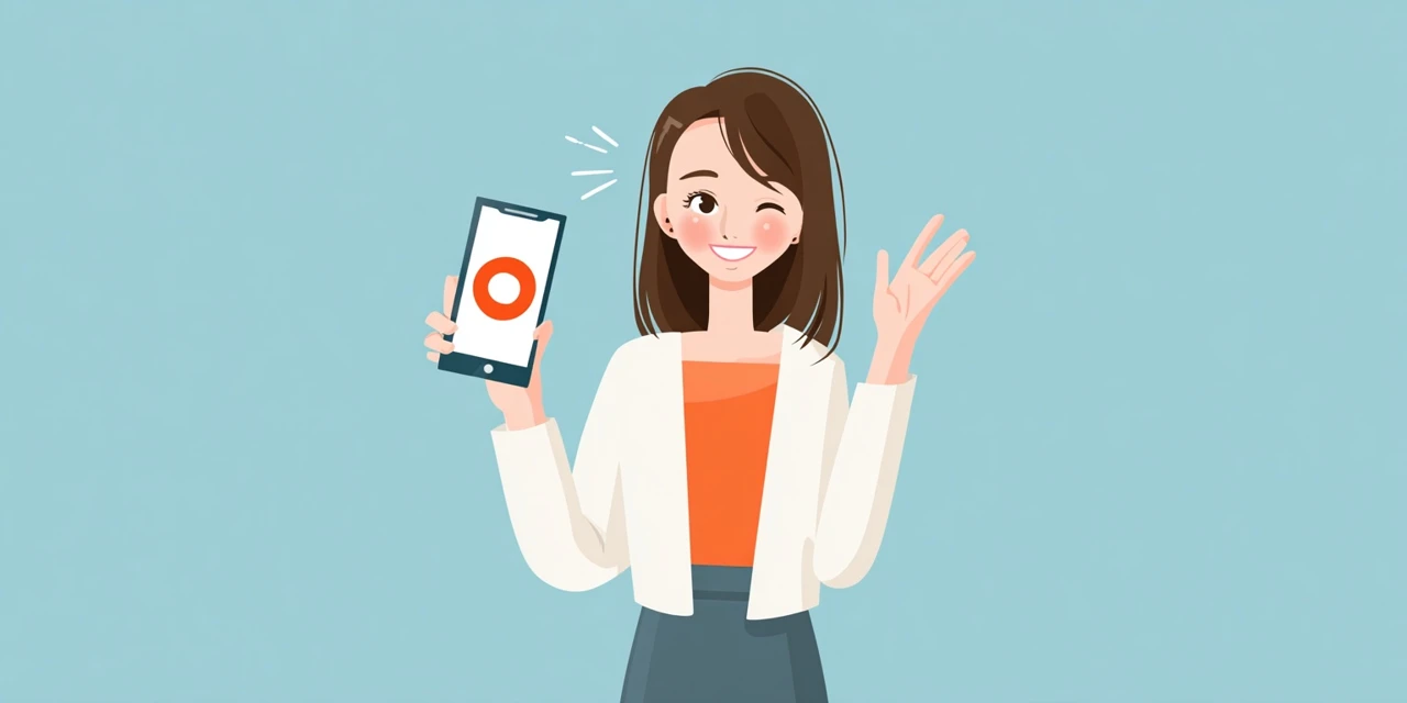 LINE配信のスパジャポクーポンを確認する女性
