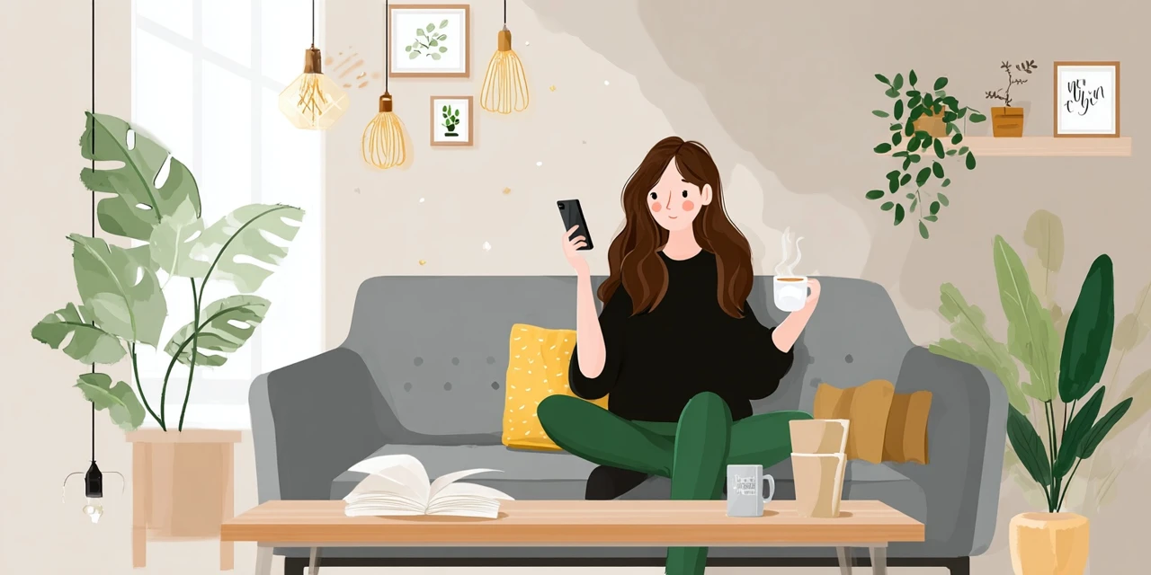 ニフティ温泉でふくの湯クーポン利用手順を見る女性
