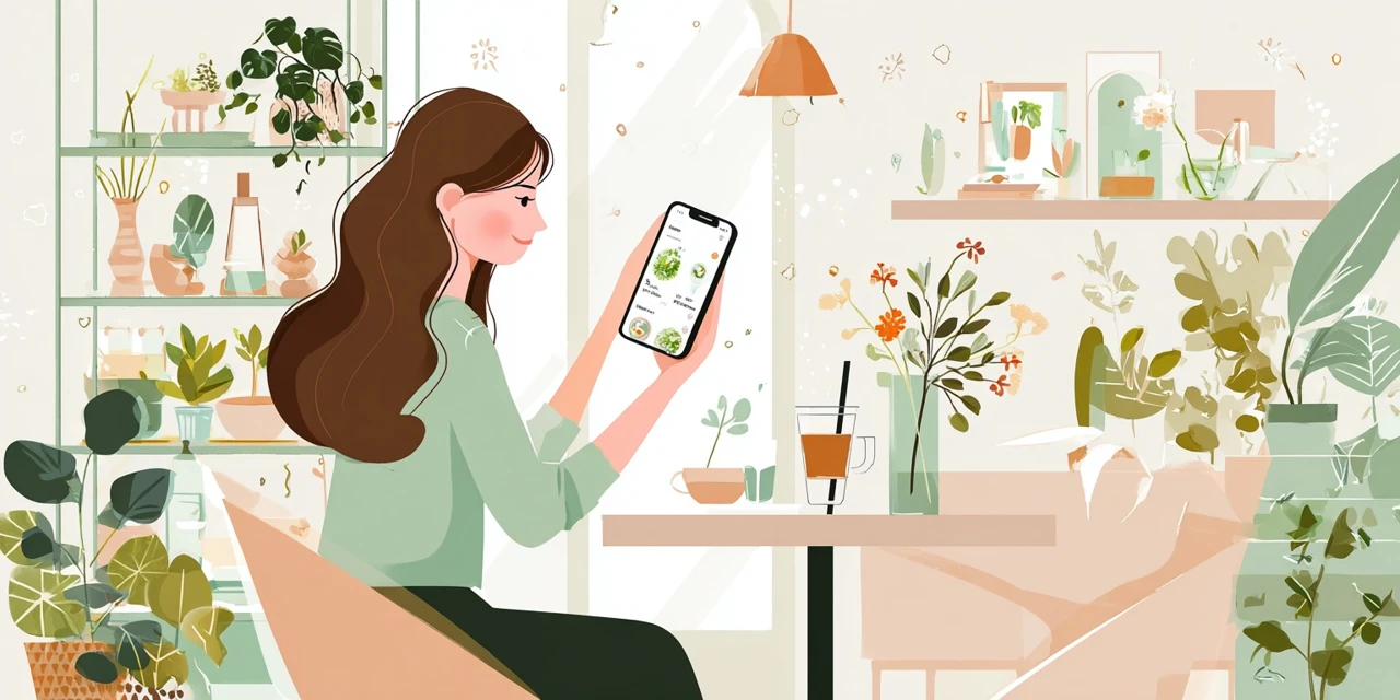 PayPay併用条件を確認する女性
