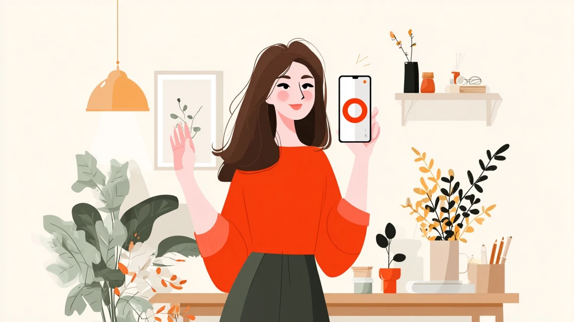 医療用ピンクエイジ,クーポン対応ウィッグを見る女性
