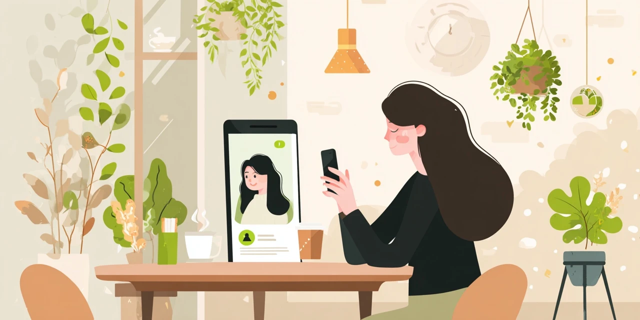 LINEクーポンを使用済みにする操作を行う日本人
