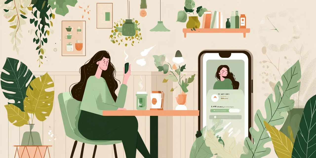 バーチャルカード還元キャンペーン内容を見る日本人
