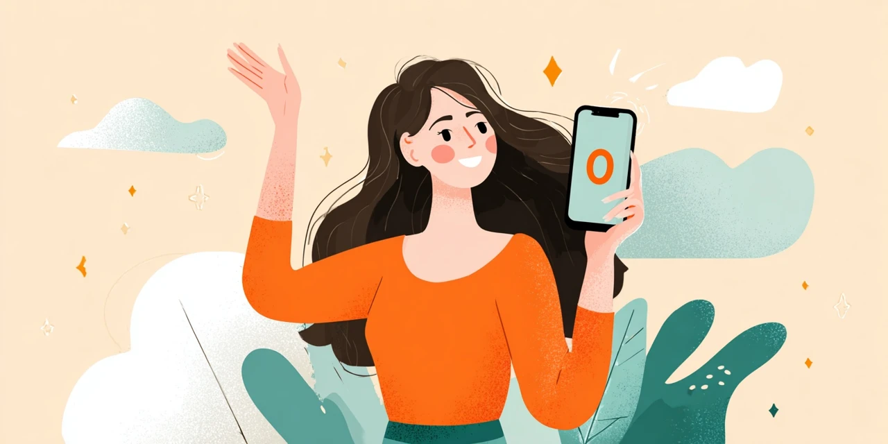 アプリ読み込み不具合を改善する女性
