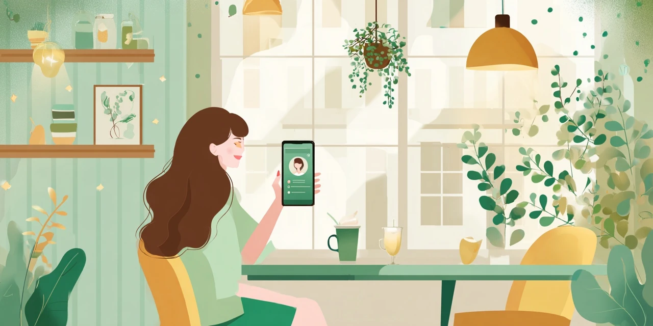 ピーチ配布クーポンの特徴を確認する女性
