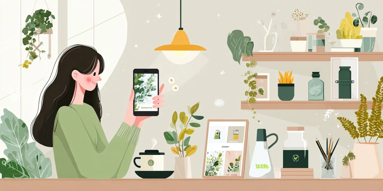 スポッチャ半額券利用場所を調べる女性
