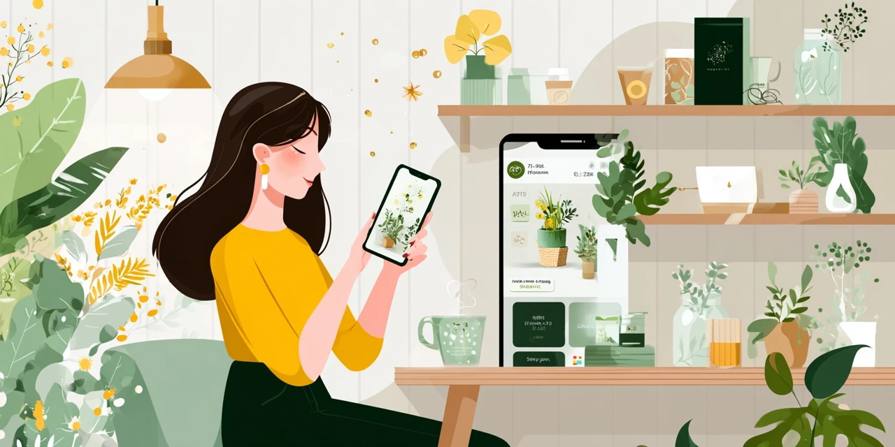 とんでん公式アプリでクーポン取得手順を見る女性
