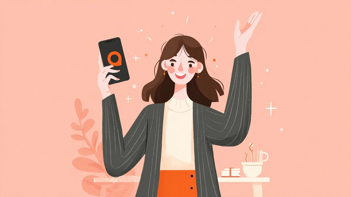 ネックレスのお手入れ方法を確認する女性
