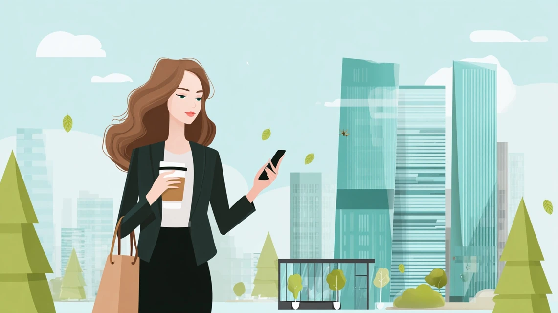 オーダースーツ納期を確認する女性
