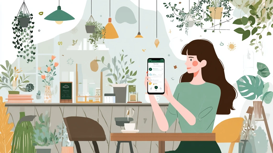 PayPay還元上限の計算を確認する女性
