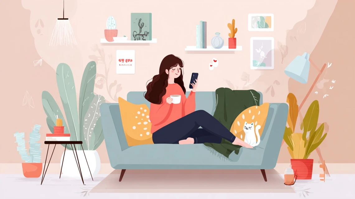 寄り道の湯誕生日特典を調べる女性
