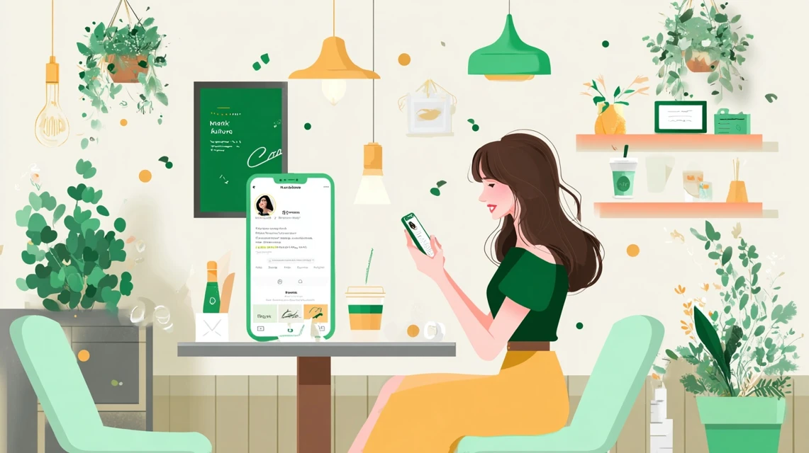 LAUSSクーポン適用条件を確認する女性
