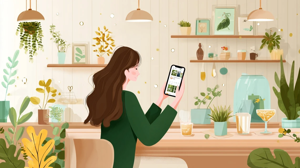 グラマープリンセス口コミを確認する女性
