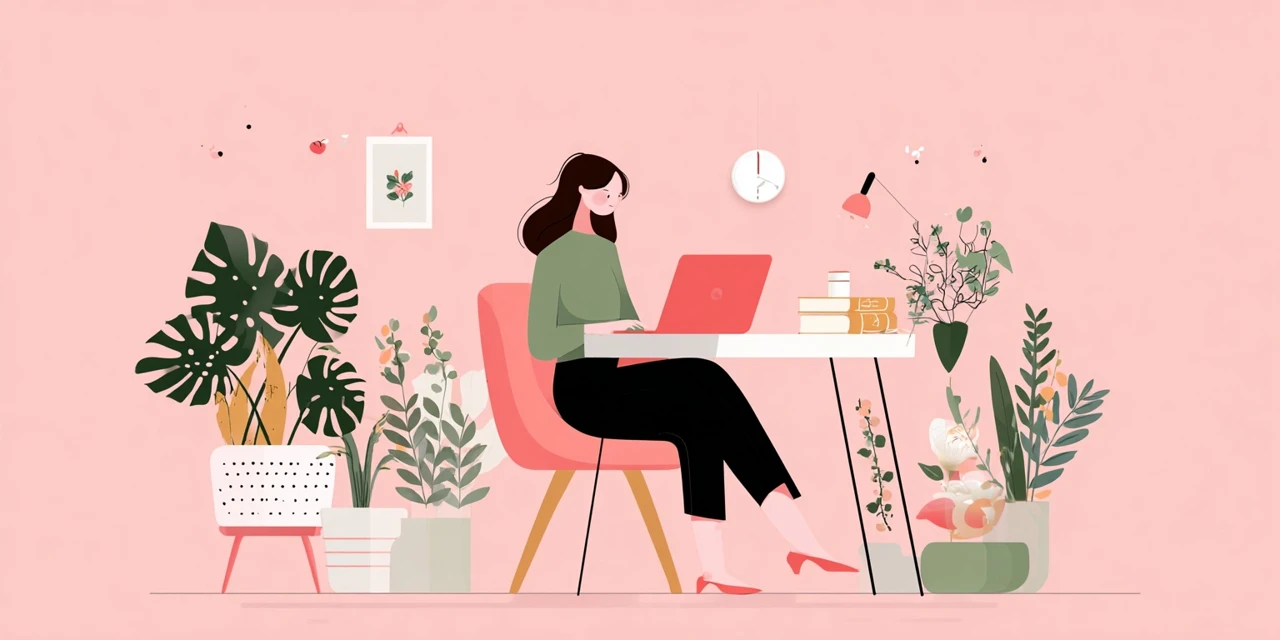 ピーチクーポン表示位置を画面で探す女性
