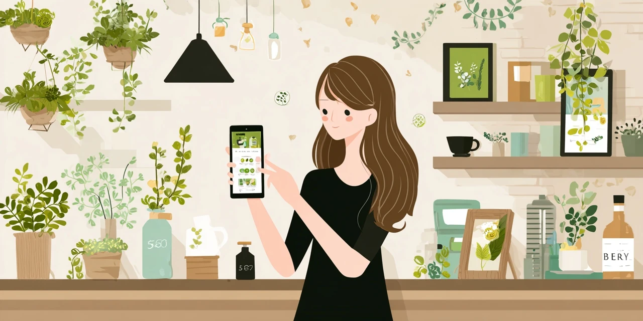 紹介コードと招待コードの違いを確認する女性
