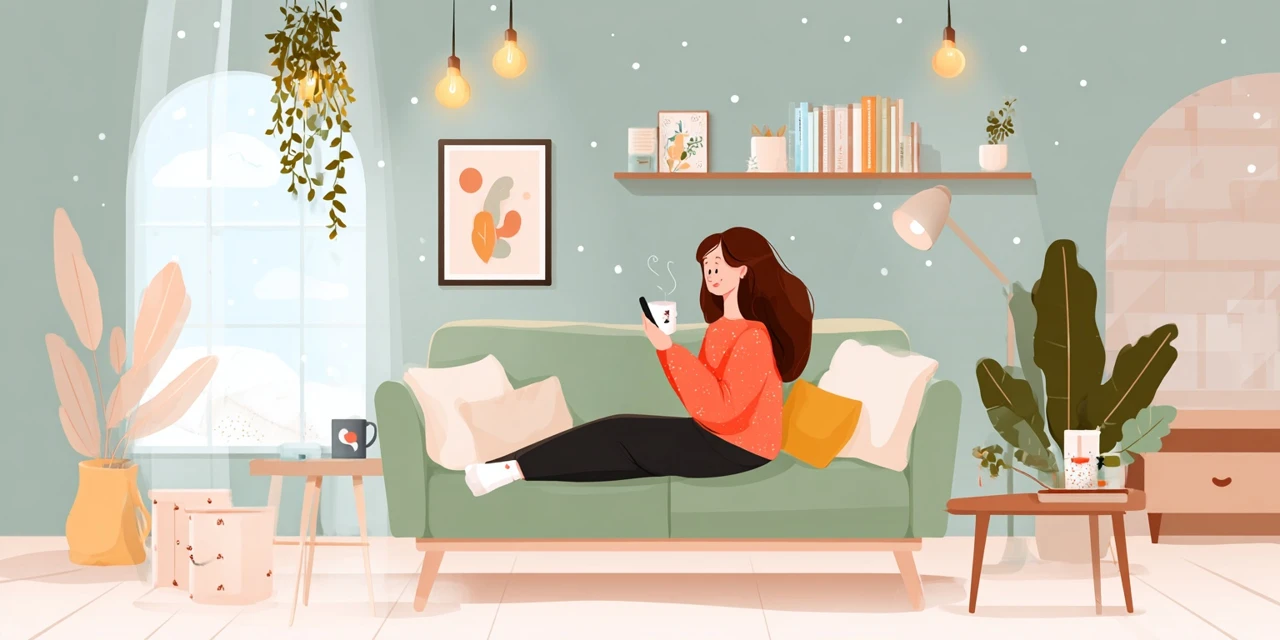 おせち予約向けとんでんクーポン情報を確認する日本人
