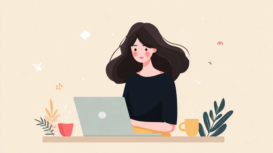 macbook,安く買う方法で機種選びをする女性
