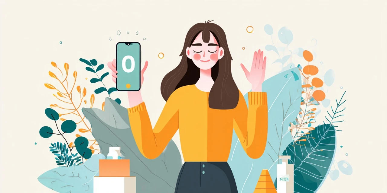 ジンズ誕生日クーポン期限を確認する女性
