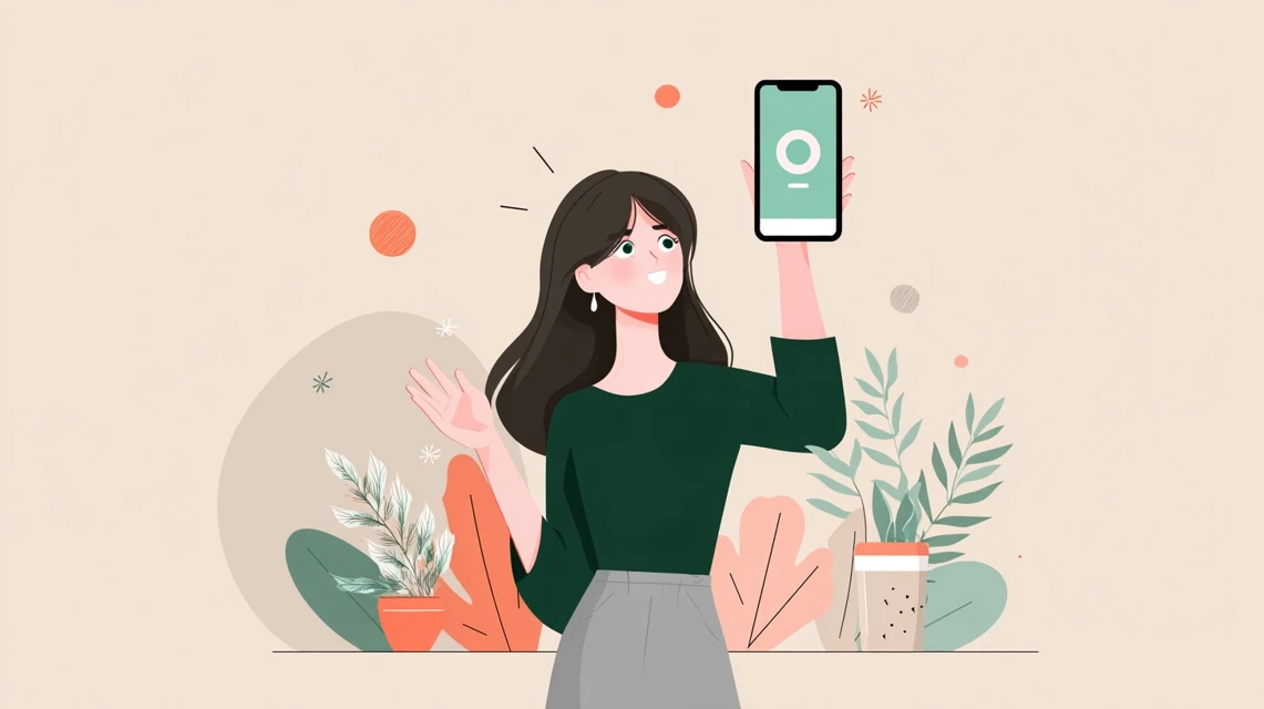 温泉クーポンの併用条件を確認する女性
