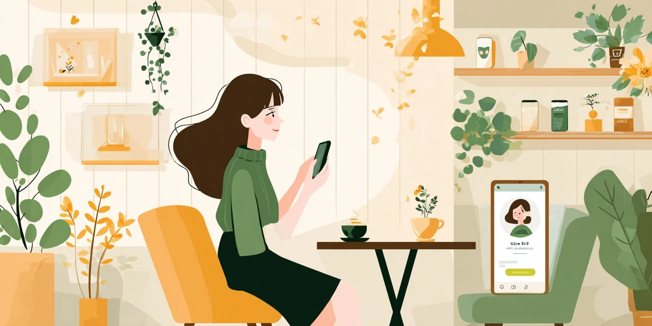 三木谷CP最新情報を見る女性
