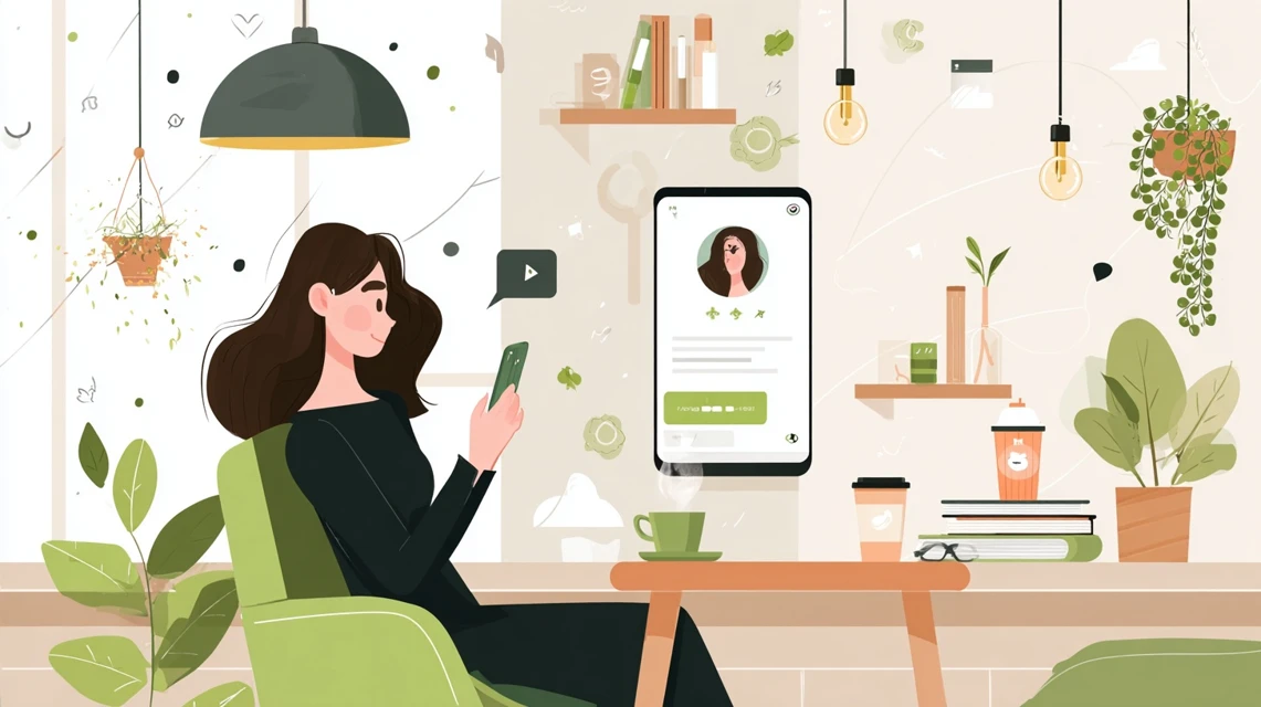 寄り道の湯アメニティ内容を調べる女性
