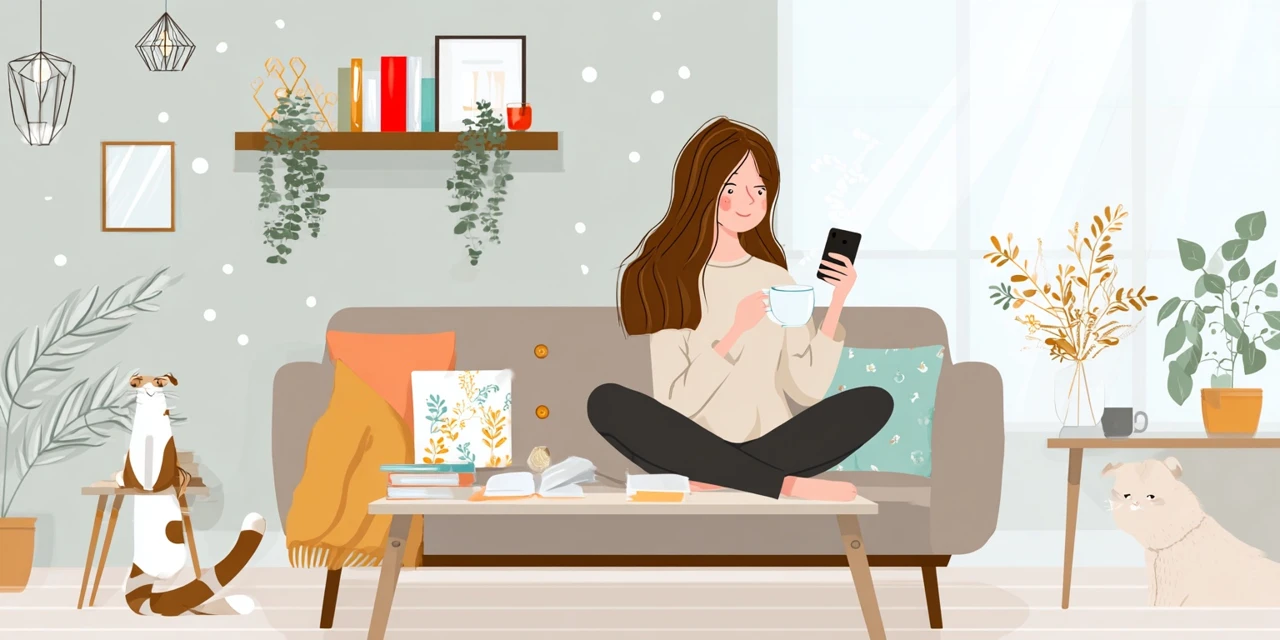 最新クーポンコードと利用条件を確認する女性
