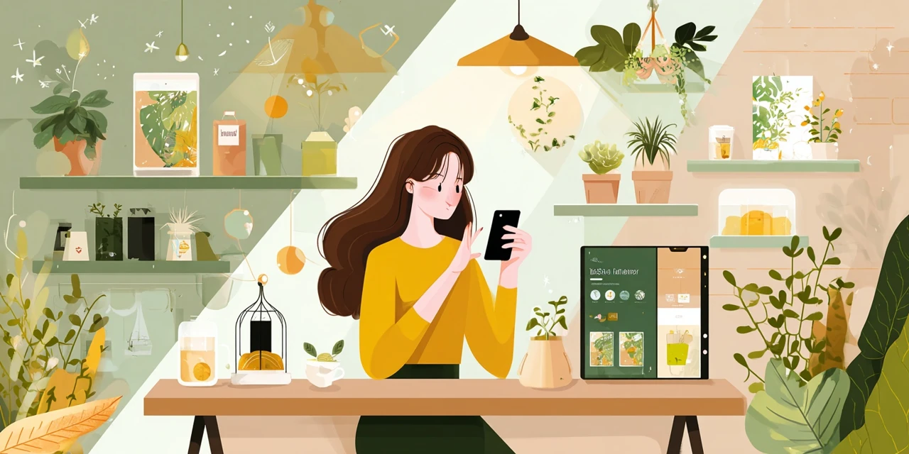 ドコモプラチナカード入会特典を確認する女性
