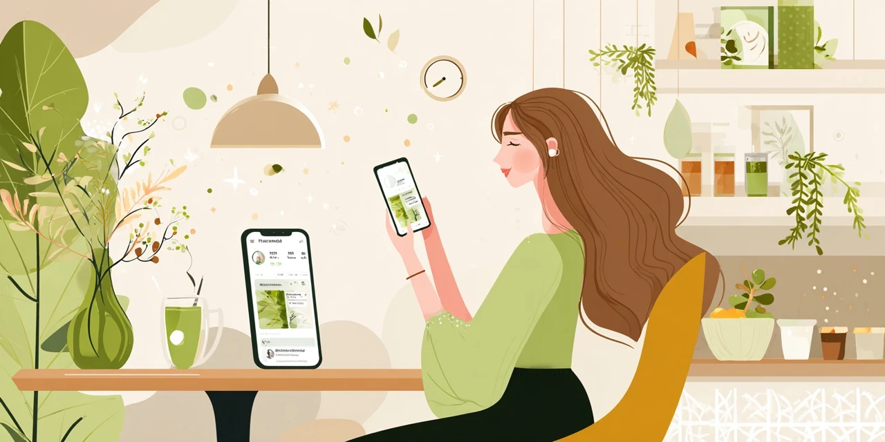 配送遅延で千円クーポンが付与された例を見る女性
