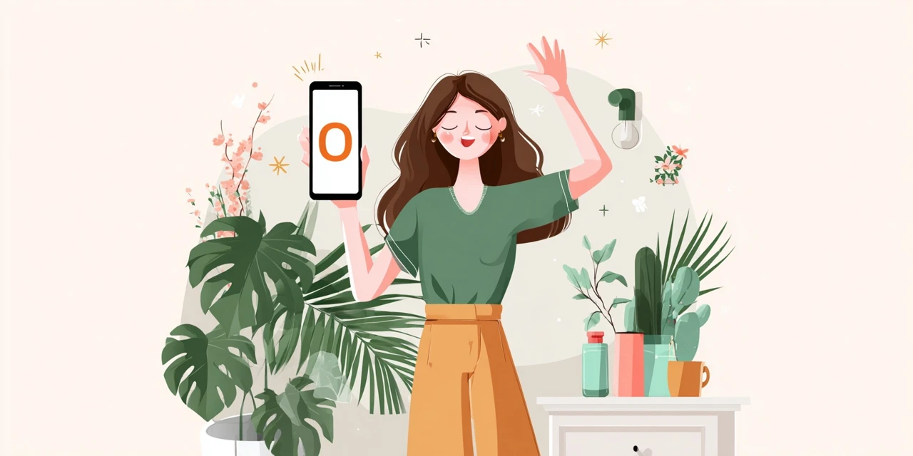 決済後の紹介コード影響を調べる女性
