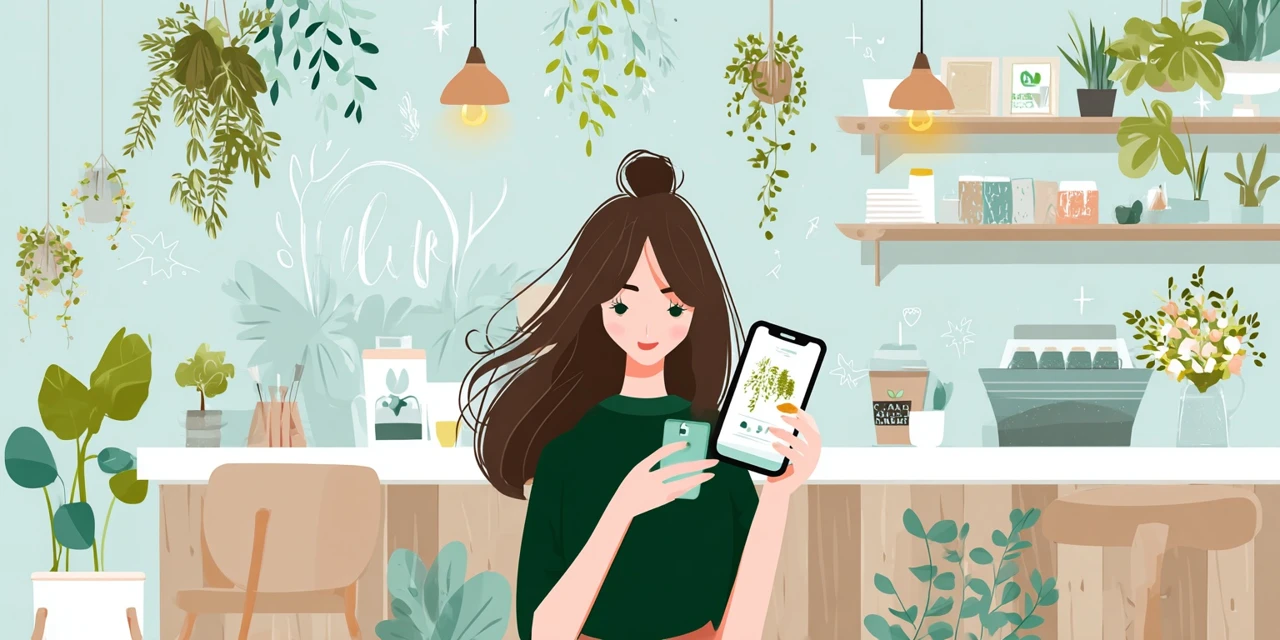 Pontaログインからクーポン検索手順を見る女性
