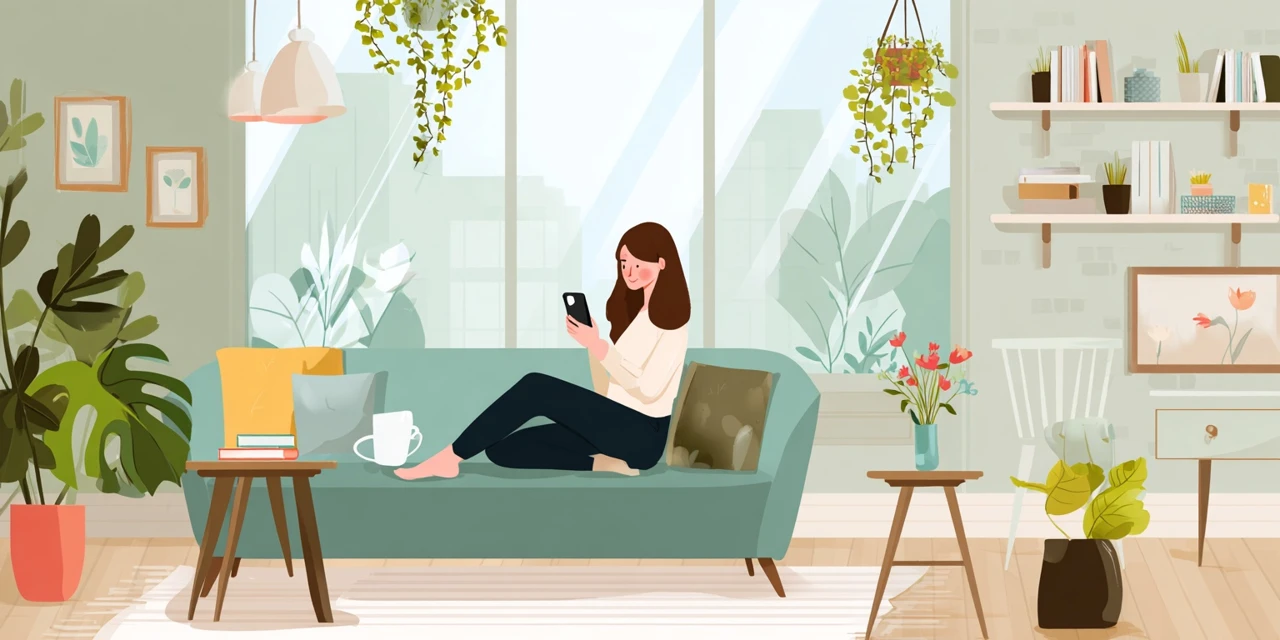 タワレコ初回ログイン特典を確認する女性
