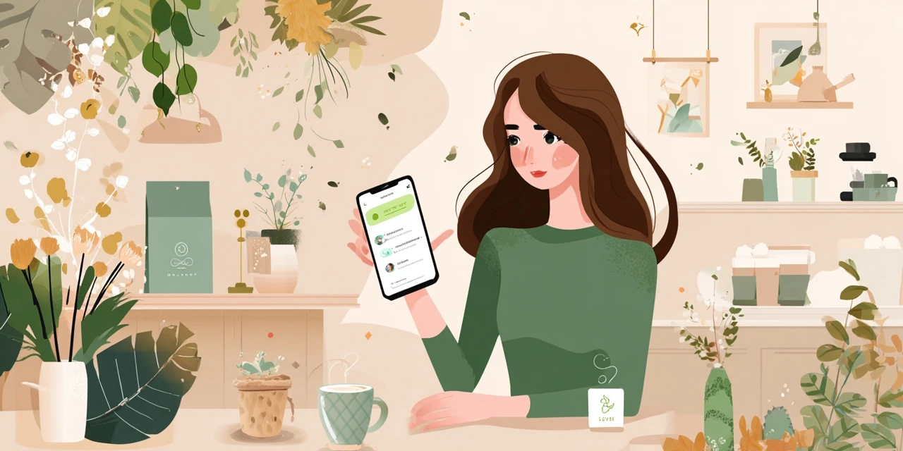 コンビニ別Google Playカードを比べる女性
