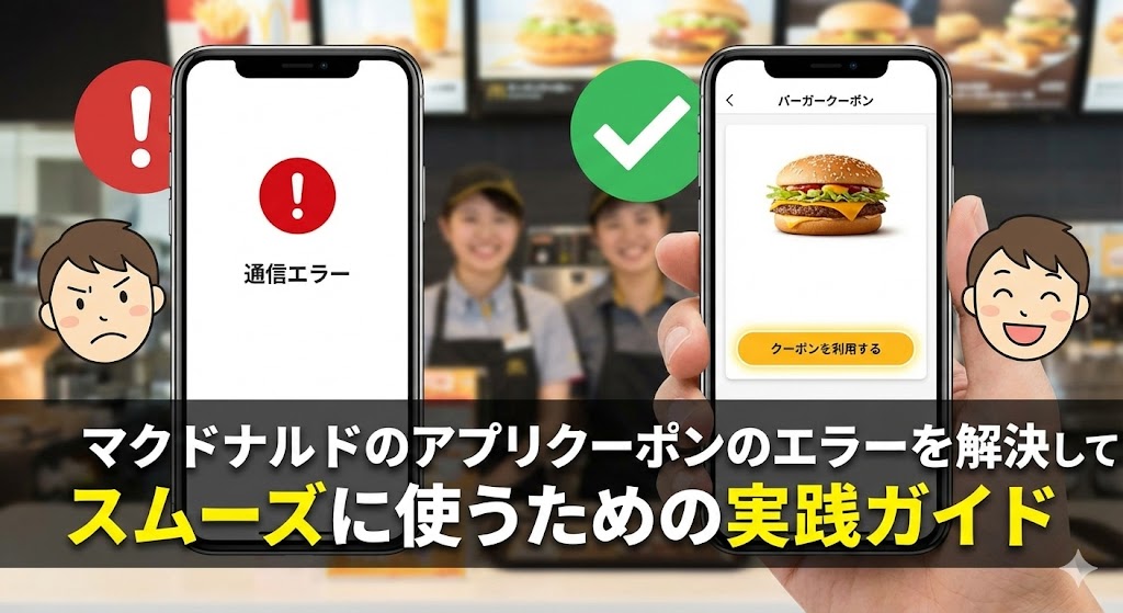 マクドナルドのアプリクーポンエラー情報のアイキャッチ画像