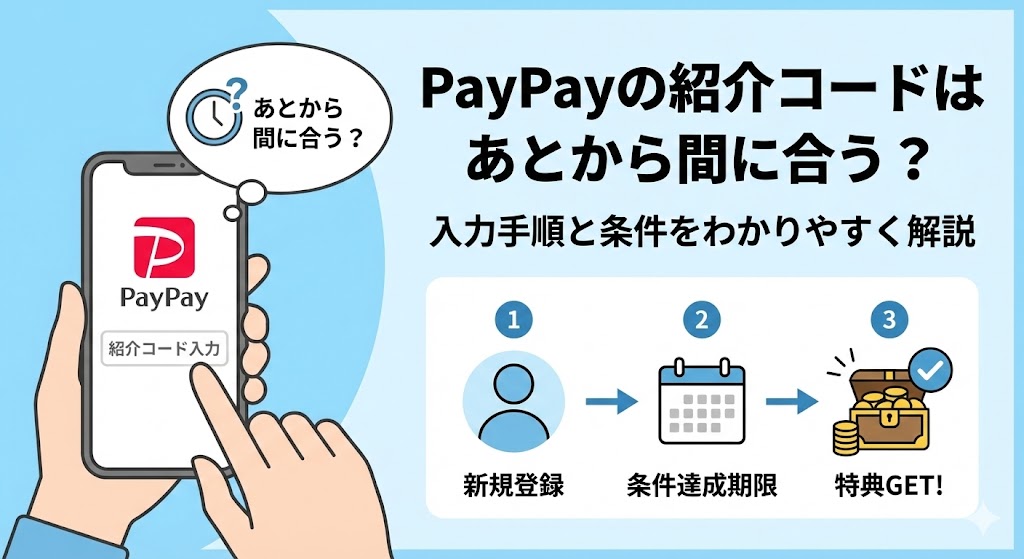 PayPay紹介コードをあとから確認する方法図解アイキャッチ画像