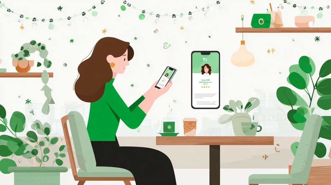 クーポン未反映を確認する女性
