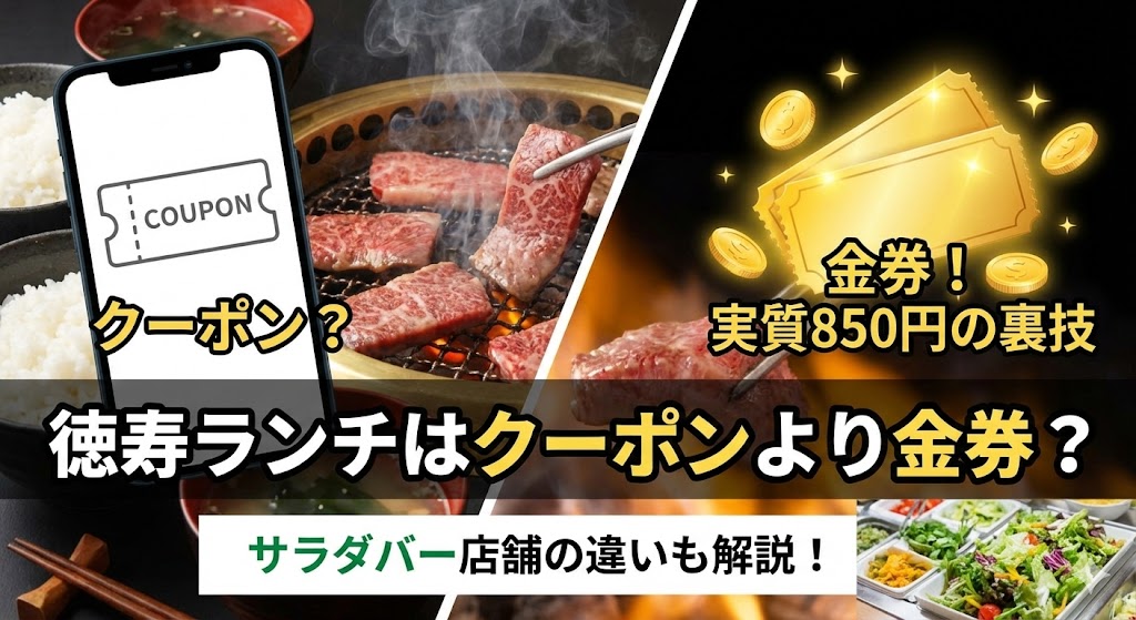 徳寿ランチはクーポンより金券？実質850円の裏技とサラダバー店舗の違い