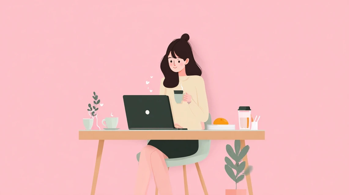 女性がカード提示条件を確認