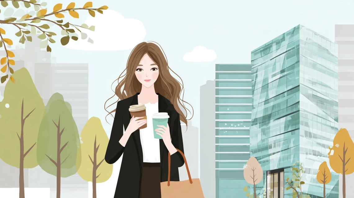 女性が日用品の割引を確認する図