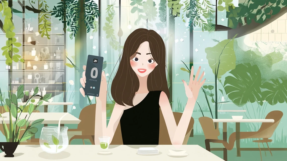 日本人がVTのLINEクーポンの要点を整理する場面