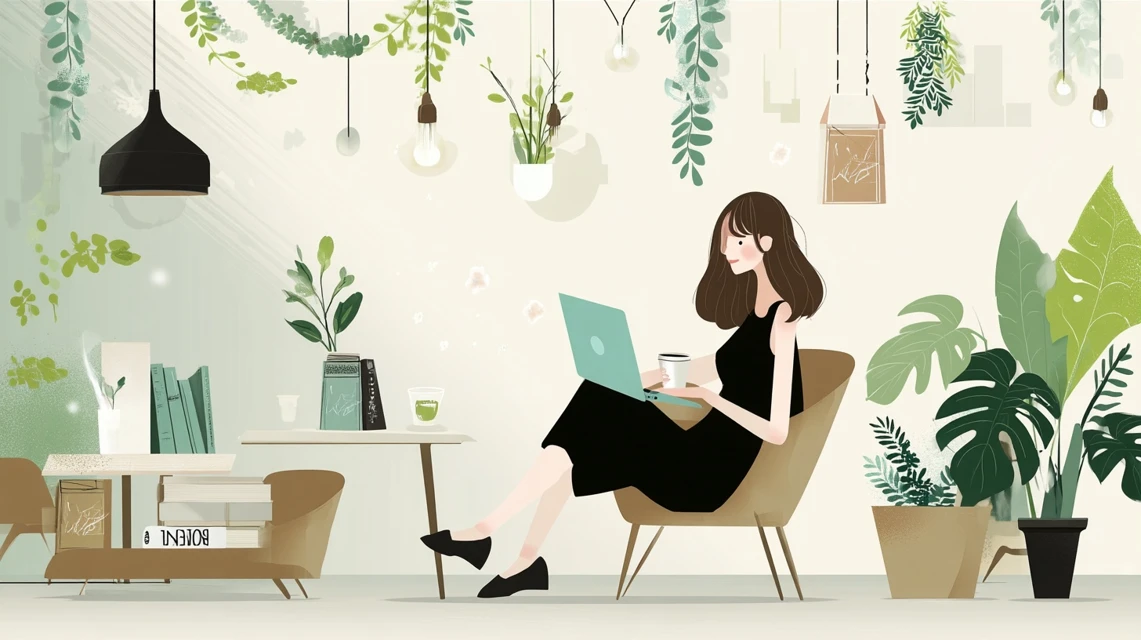 女性がLINEクーポンを確認