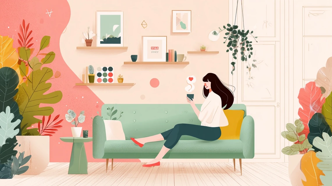 女性が対象外商品を確認する様子