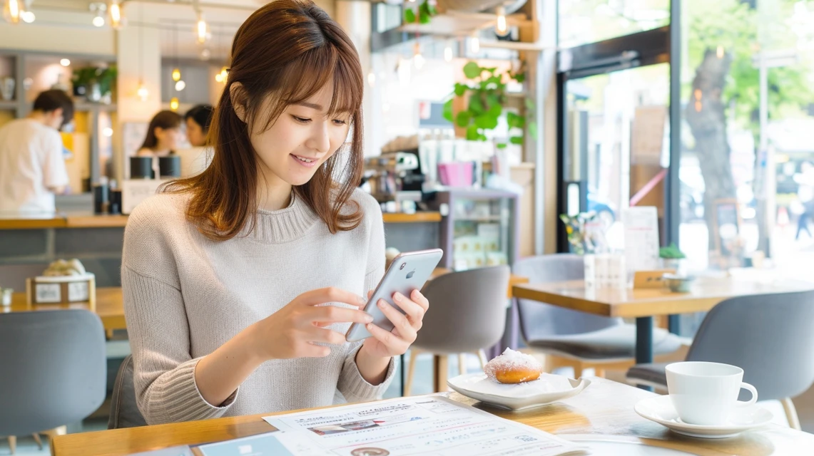 アンケートURLを入力するスマホ