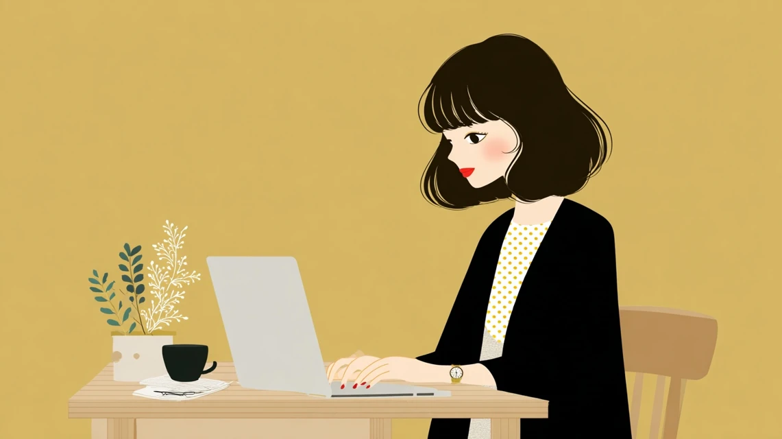 女性がアプリ画面を確認する様子