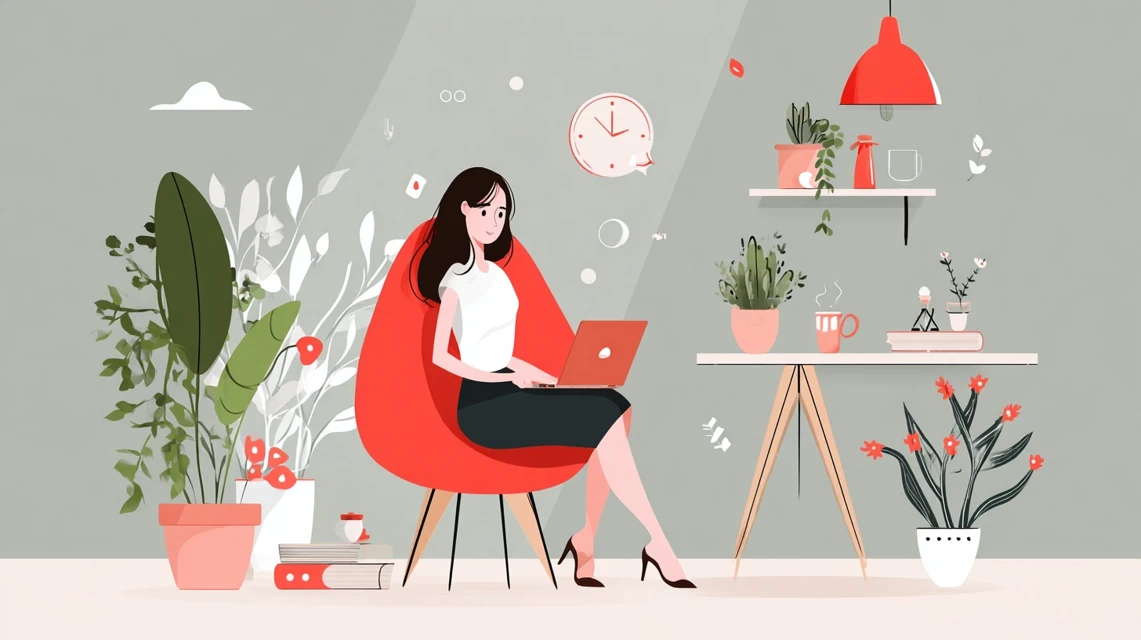 女性がクーポン種別を比較する場面