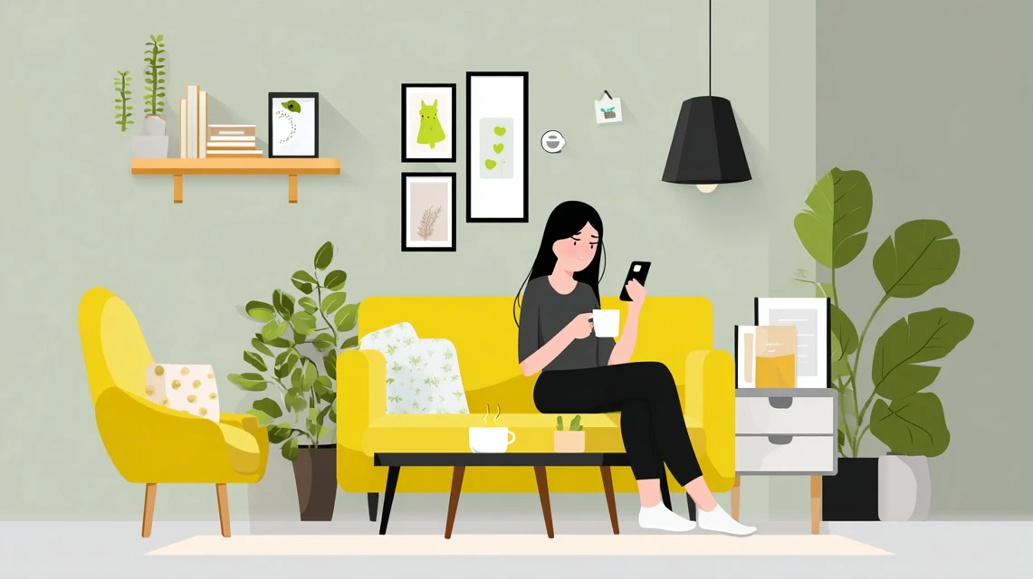 日本人がカード条件を確認する様子