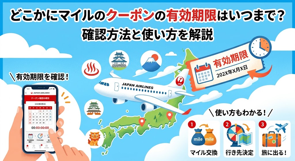 どこかにマイルのクーポンの有効期限はいつまで?確認方法と使い方を解説