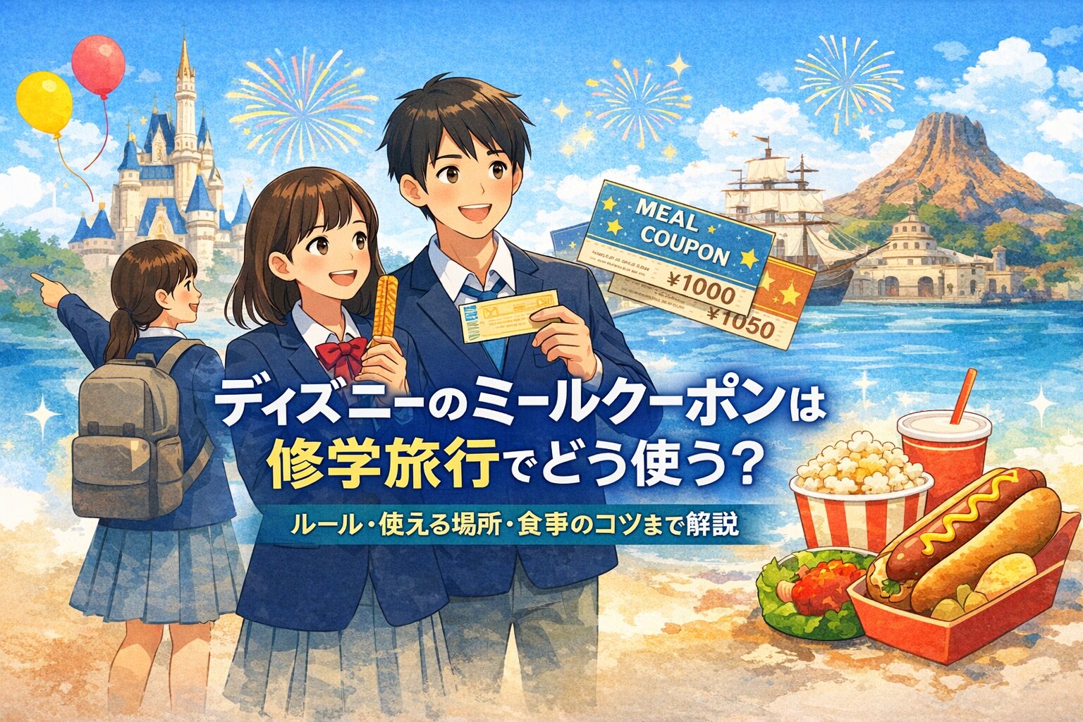 ディズニーのミールクーポンは修学旅行でどう使う？｜ルール・使える場所・食事のコツまで解説